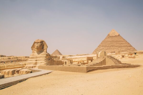 Pyramids of Giza and sphinx