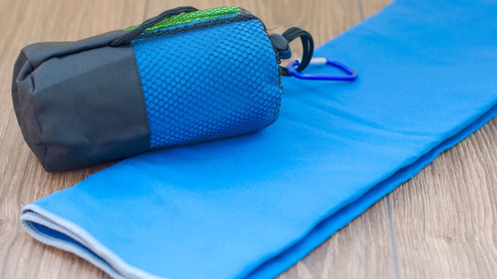 Microfiber towel for fitness and outdoor walks.