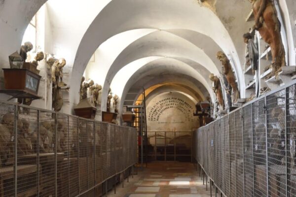 Mummified remains in the catacombs of the Capuchin monastery in Palermo, Sicily.