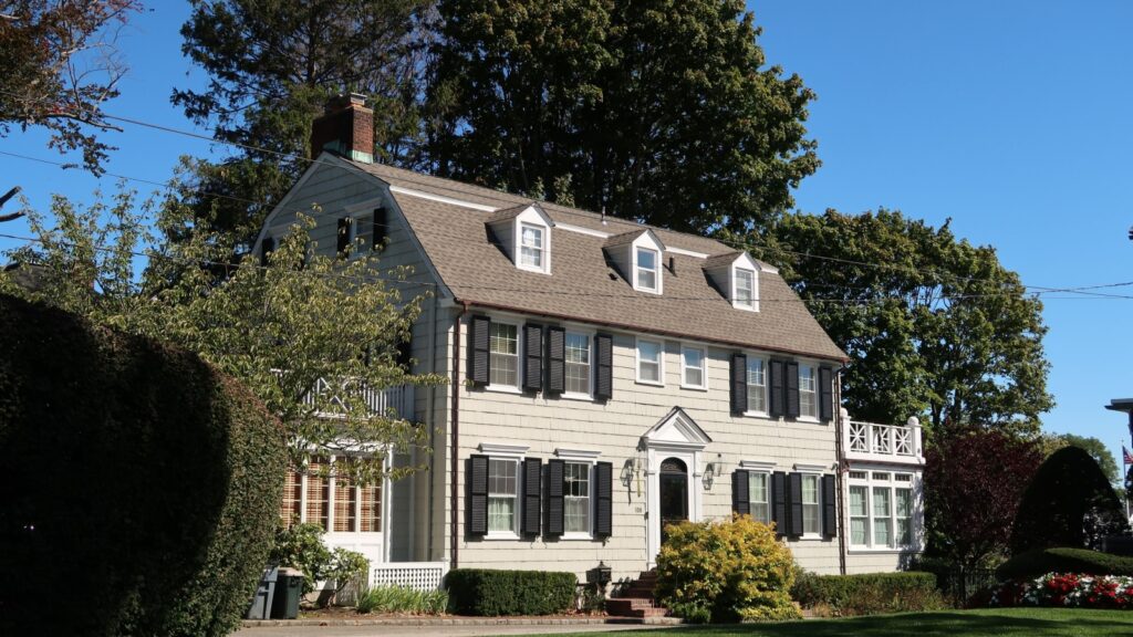 AMITYVILLE, NY, USA - September 23, 2022: Well known residential home located at 108 Ocean Avenue, Amityville, NY 11701. Address was originally 112 Ocean Avenue. Editorial use only.