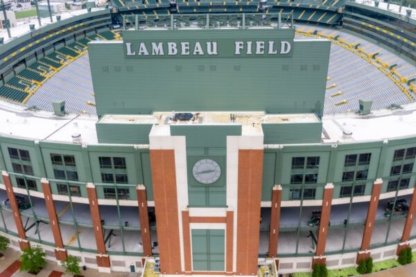 Lambeau Field Green Bay Wisconsin from above