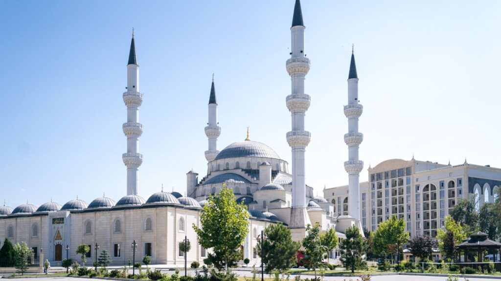 The Central Mosque of Imam Sarakhsi, named after a famed Islamic scholar who lived in the 11th century, officially opened in the Kyrgyz capital Bishkek.