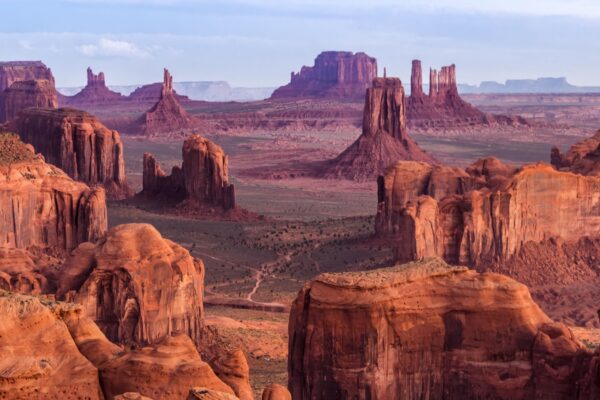 Sunrise in Hunts Mesa navajo tribal majesty place near Monument Valley, Arizona, USA