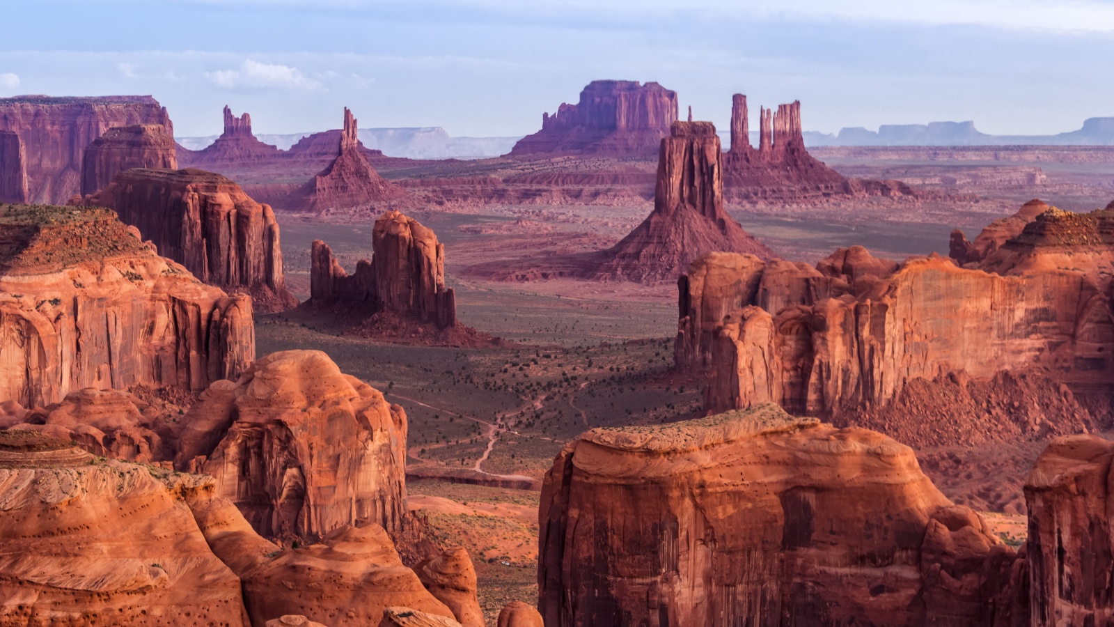 Sunrise in Hunts Mesa navajo tribal majesty place near Monument Valley, Arizona, USA