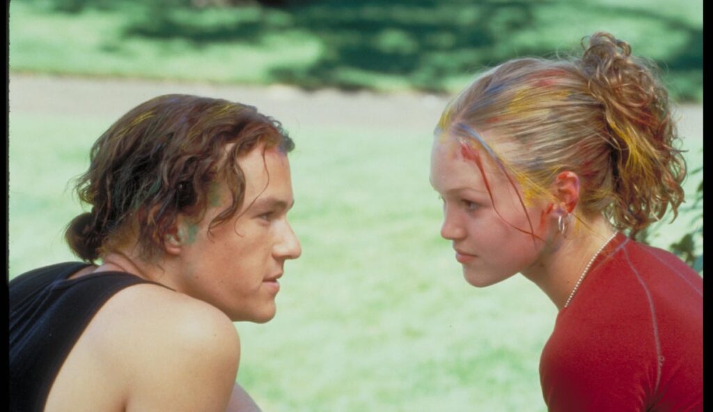 Heath Ledger and Julia Stiles in 10 Things I Hate About You (1999)