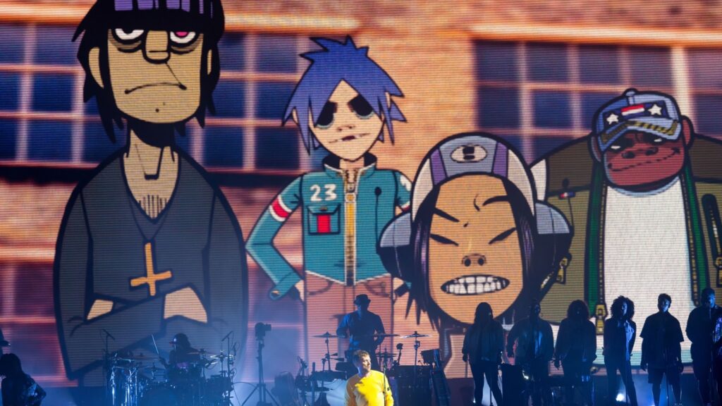 BARCELONA - JUN 15: Gorillaz (band) perform in concert at Sonar Festival on June 15, 2018 in Barcelona, Spain.