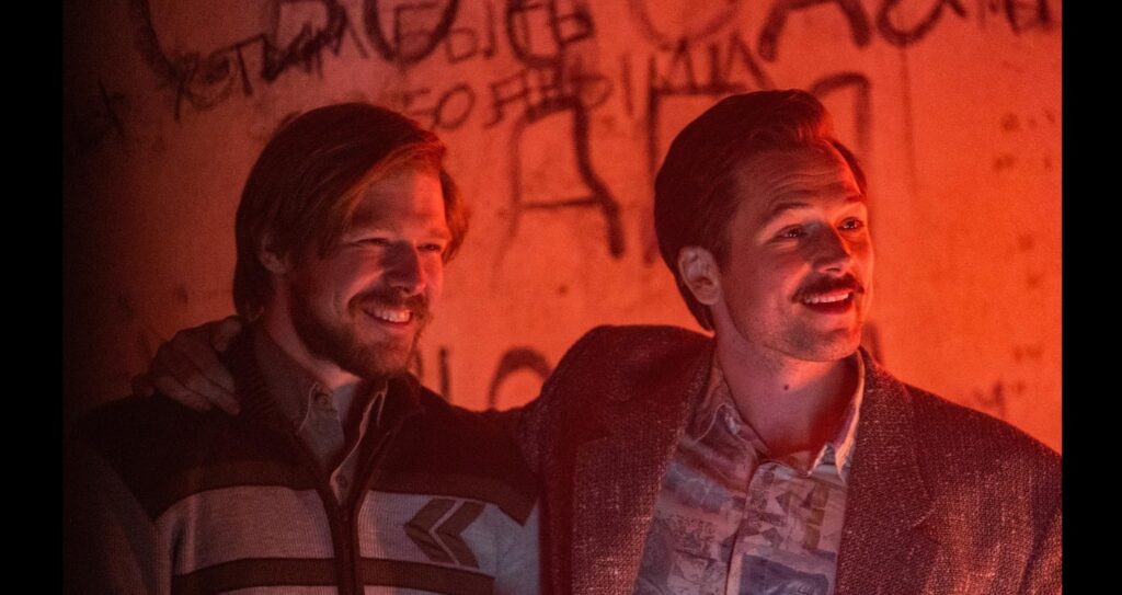 Nikita Efremov and Taron Egerton in Tetris (2023)