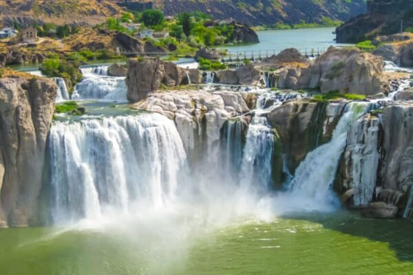 Spectacular aerial view of Shoshone Falls or Niagara of the West, Snake River, Idaho, United States.