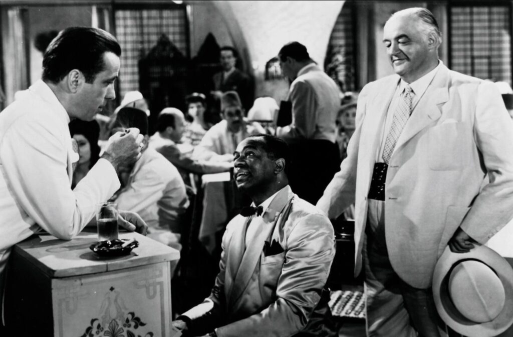 Humphrey Bogart, Sydney Greenstreet, and Dooley Wilson in Casablanca (1942)