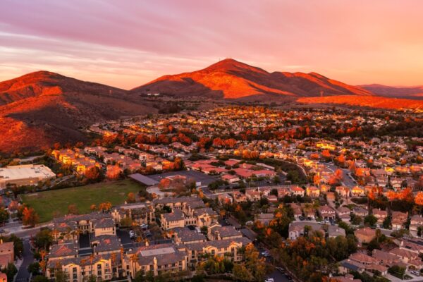 Eastlake Chula Vista in San Diego County. San Miguel Mountain in distance.