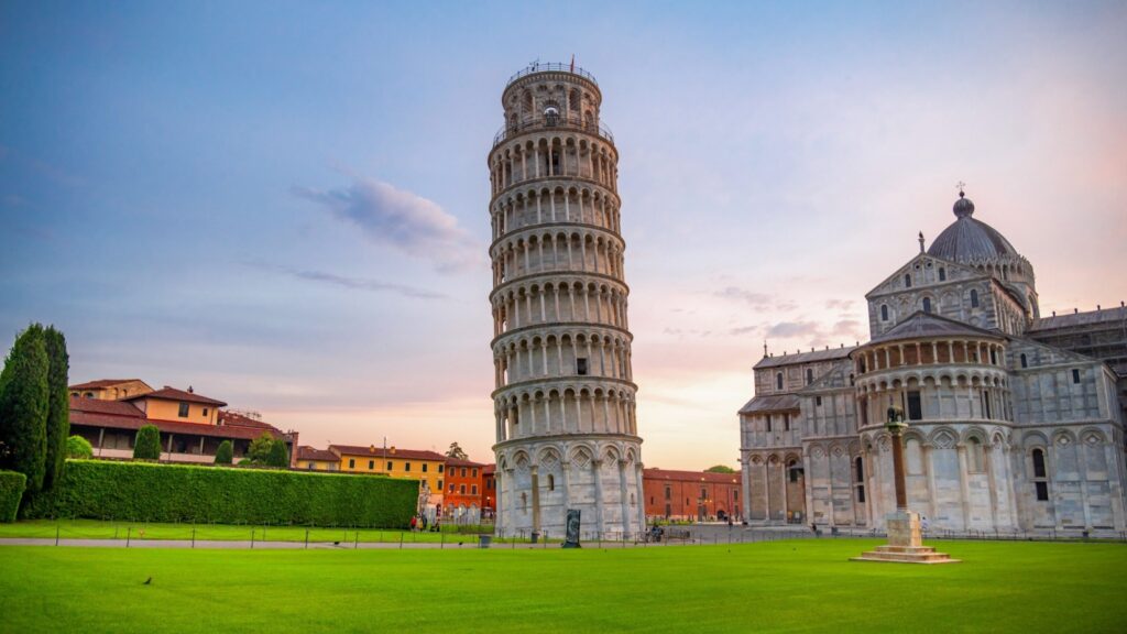 Pisa, Italy, 20.6.2023. Pisa Cathedral and the Leaning Tower in Pisa, Italy.