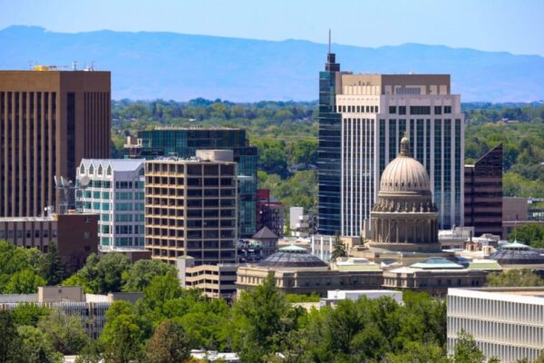 View of downtown Boise, Idaho and the Idaho State Capitol