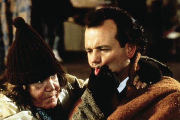 Bill Murray and Anne Ramsey in Scrooged (1988)